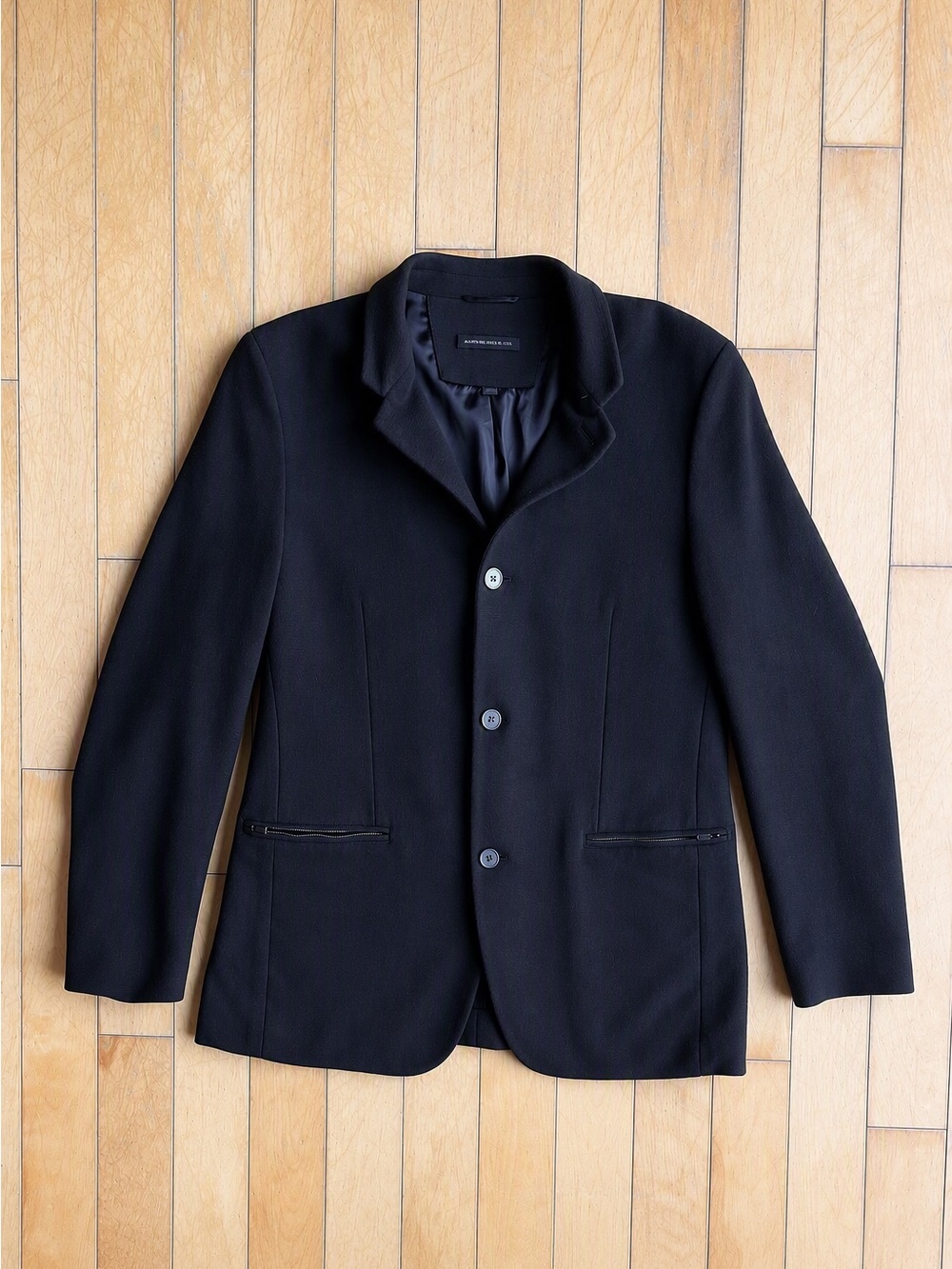 John Varvatos U.S.A. Black Minimalist Tailored Blazer Sport Coat Jacket Size 42